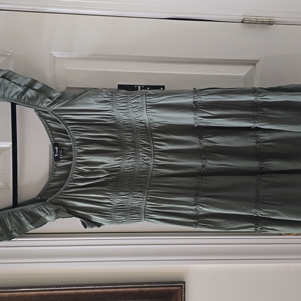 TRIXXI BRAND WOMEN'S JUNIOR PLUS SIZE GREEN SUNDRESS SIZE XXL